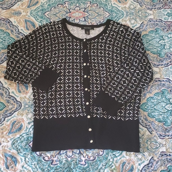 White House Black Market 3/4 Sleeve Cardigan - Picture 1 of 3